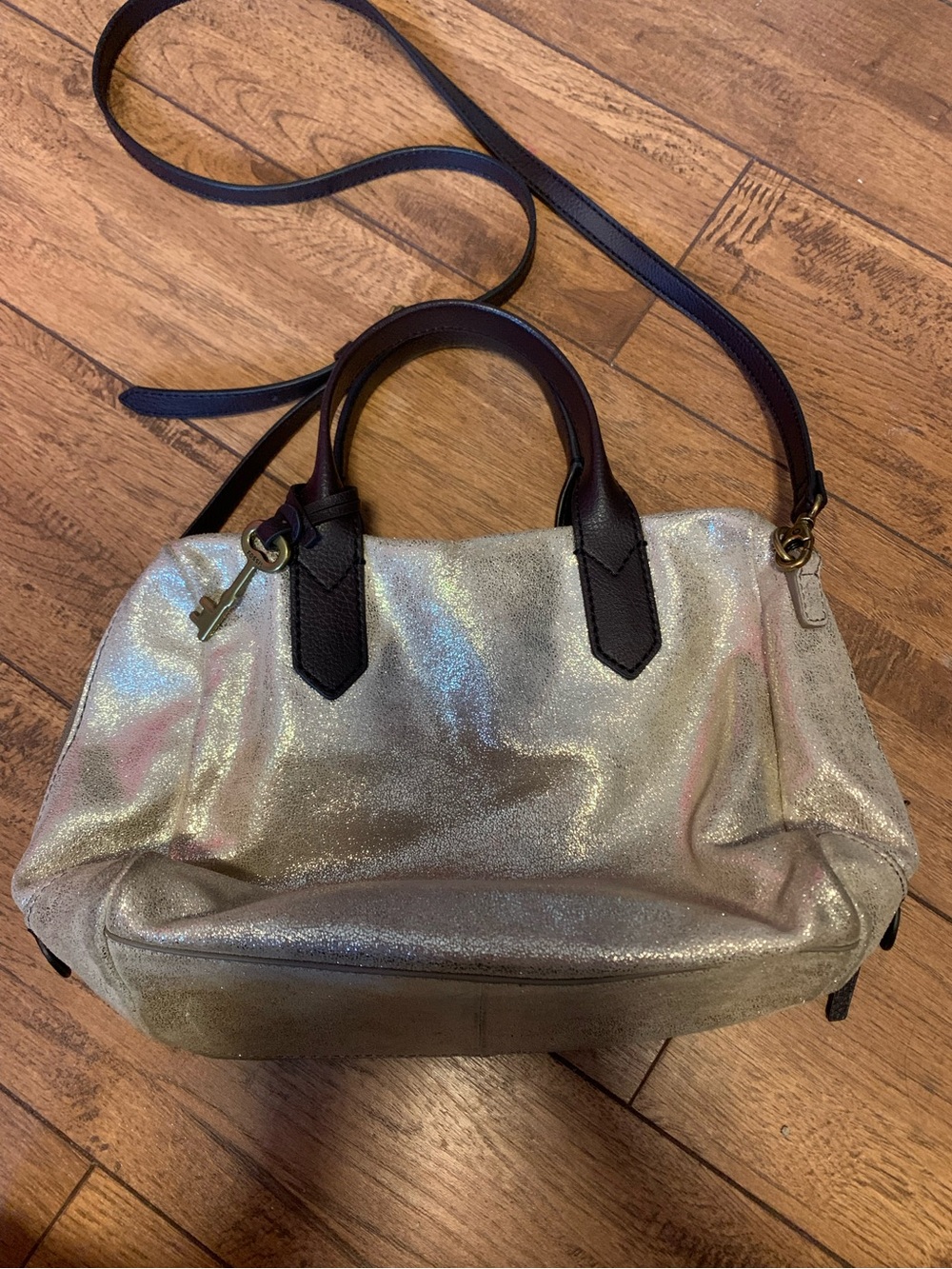 Fossil Metallic Leather Crossbody Bag